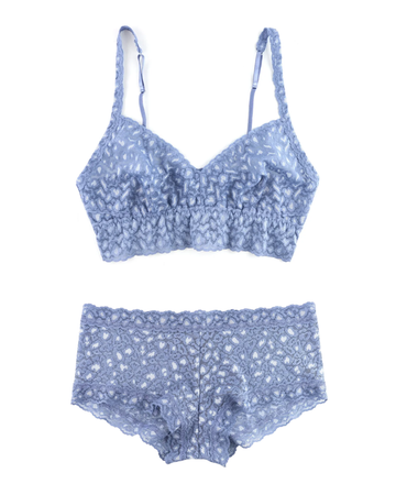 Hanky Panky 7J7271 + 7J1201 Stonewash Blue X Dye Retro Bralette + Boyshort myselflingerie.com